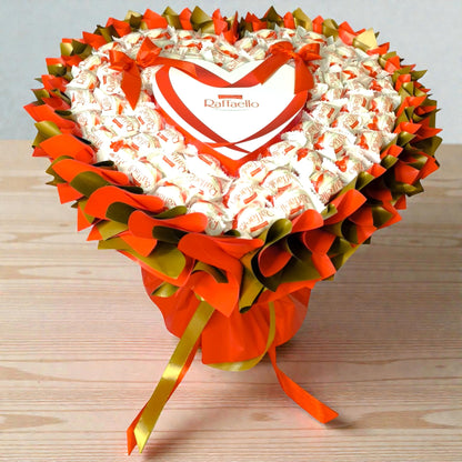 Raffaello Herz Strauß Deluxe XL – Luxuriöser Süßigkeitenstrauß in Herzform
