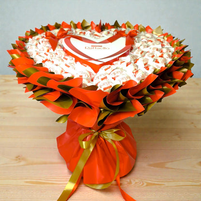 Raffaello Herz Strauß Deluxe XL – Luxuriöser Süßigkeitenstrauß in Herzform