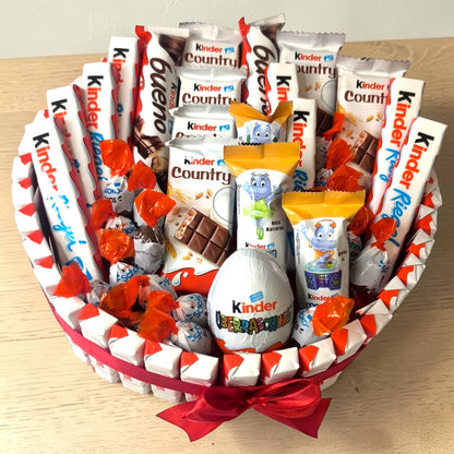 Kinder Schokolade Strauss – Süßigkeiten Geschenk mit Kinder Riegel, Kinder Country und Überraschungsei