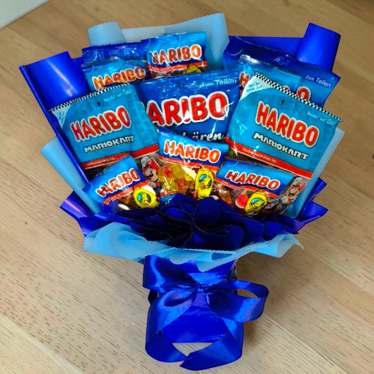 Haribo Mario Kart Süßigkeitenstrauß – Geschenkstrauß mit Haribo Fruchtgummi